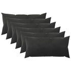 Sierkussens set 6 st 40x70 cm zwart fluweel