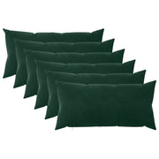 Kussenset 6 stuks donkergroen 40x80 cm fluweel