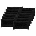 Kussen 40x80 cm zwart PV fleece 2 stuks