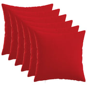Kussenset 6 stuks rood 45x45 cm polyester