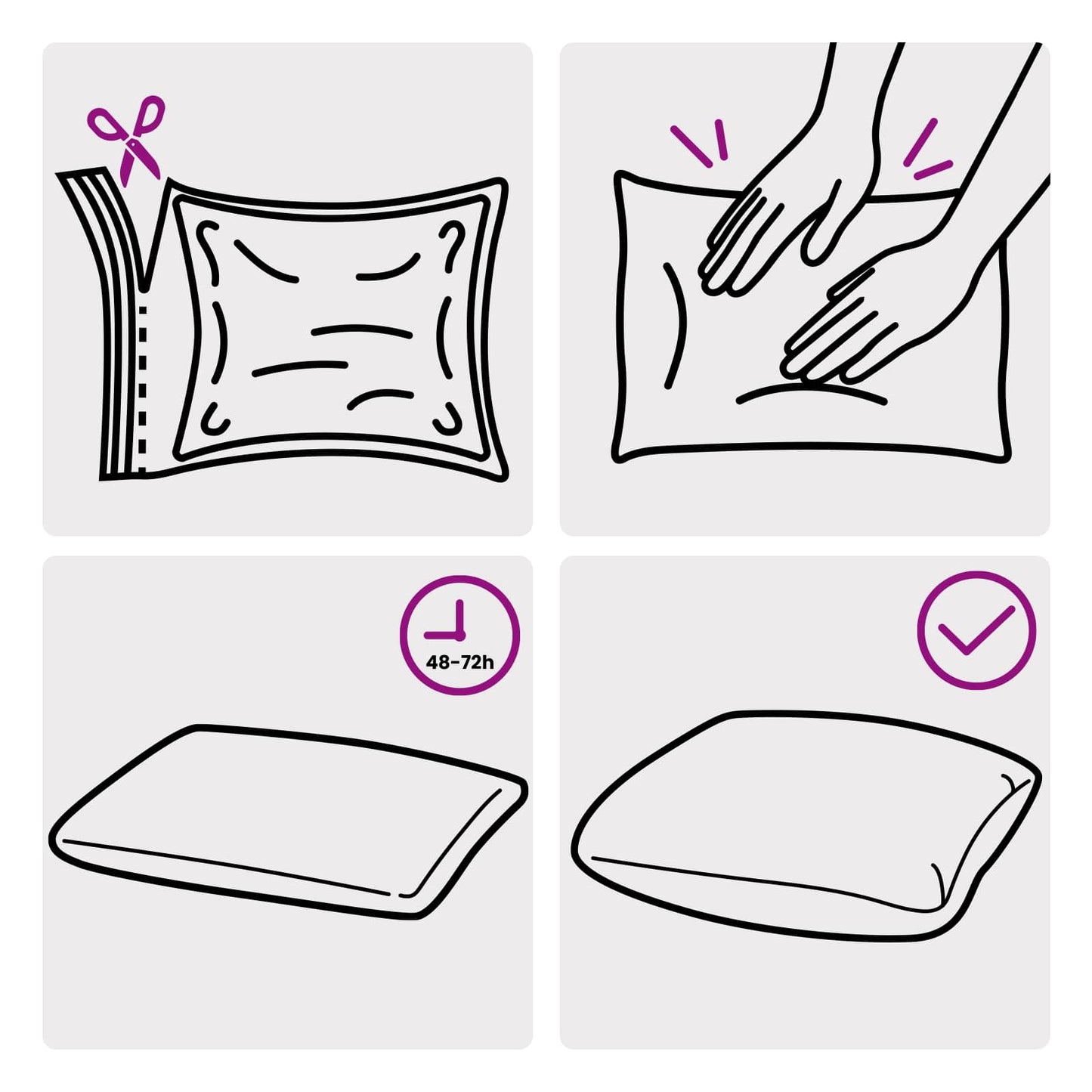 Kussen met kussen HEERLEN 6 st Lichtgrijs fluweel