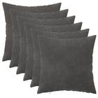 Kussenset 6 st donkergrijs fluweel 50x50 cm