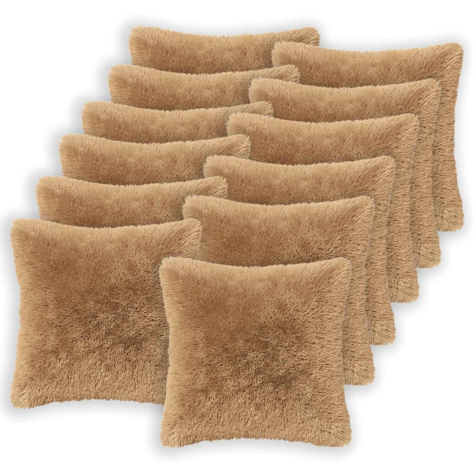 Kussen met kussen HEERLEN 2 st Taupe PV Fleece