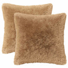 Sierkussens set 6 st taupe PV fleece 50x50 cm