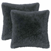 Kussen 50x50 cm 6 stuks antraciet PV fleece