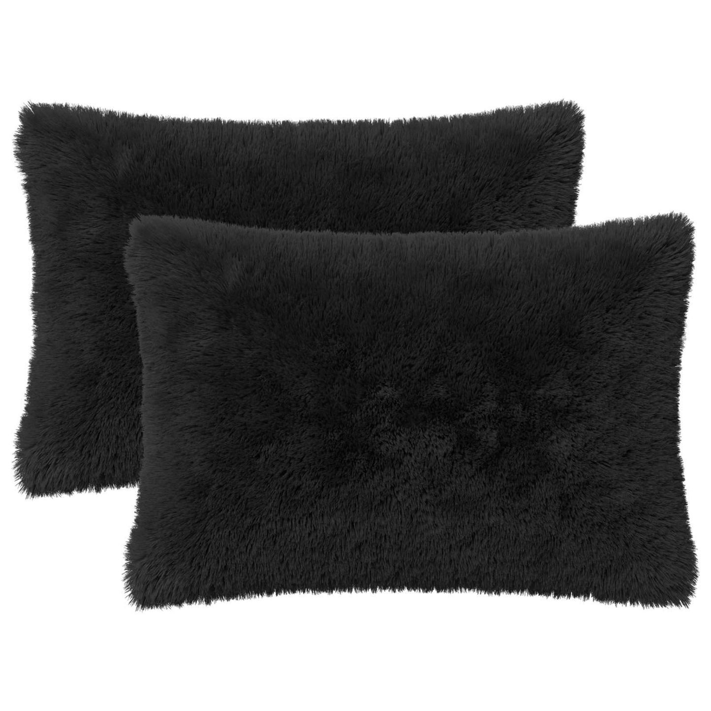 Kussen met kussen HEERLEN 2 st Zwart PV Fleece
