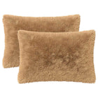 Kussen set 2 stuks taupe 50x70 cm PV fleece