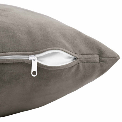 Kussen met kussen HEERLEN 2 st Lichtgrijs fluweel