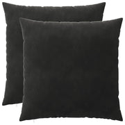 Kussenset 2 st 55x55 cm zwart fluweel