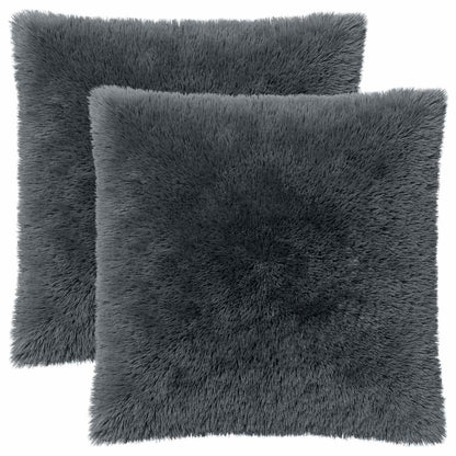 Kussen met kussen HEERLEN 2 st Antraciet PV Fleece