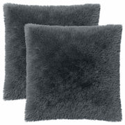 Sierkussen set 2 stuks 60x60 cm antraciet PV fleece