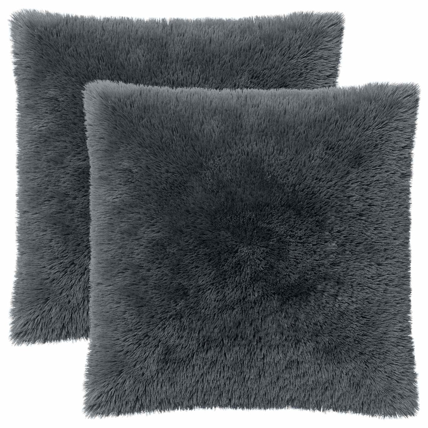 Kussen met kussen HEERLEN 2 st Antraciet PV Fleece