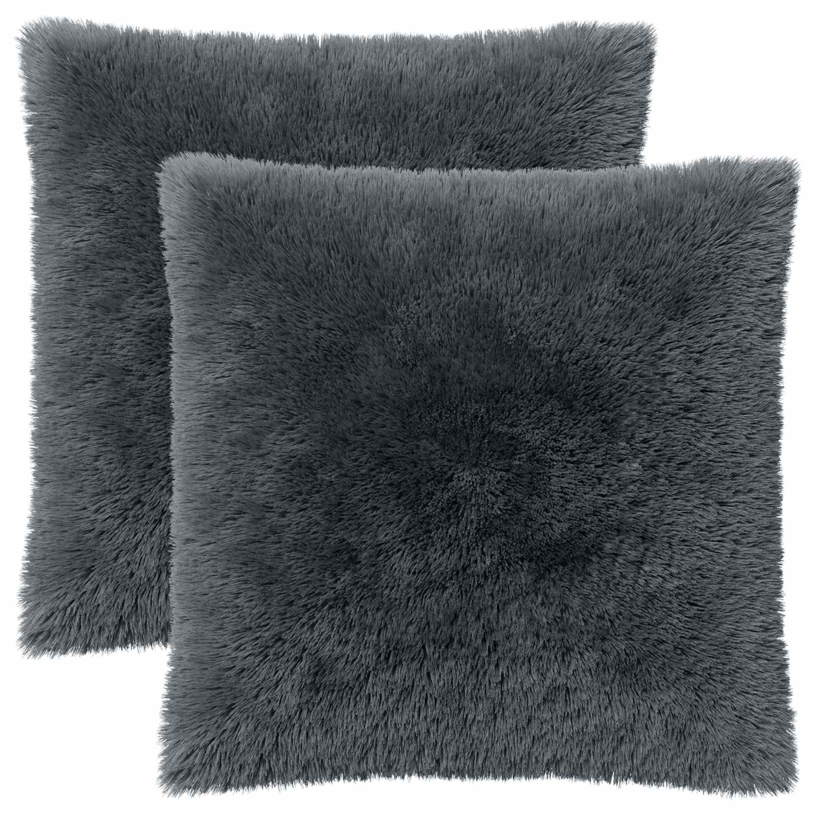 Kussen met kussen HEERLEN 2 st Antraciet PV Fleece