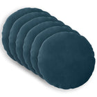 Kussens set van 6 blauw fluweel 30 cm