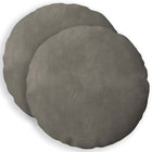 Kussen set lichtgrijs fluweel 30 cm rond