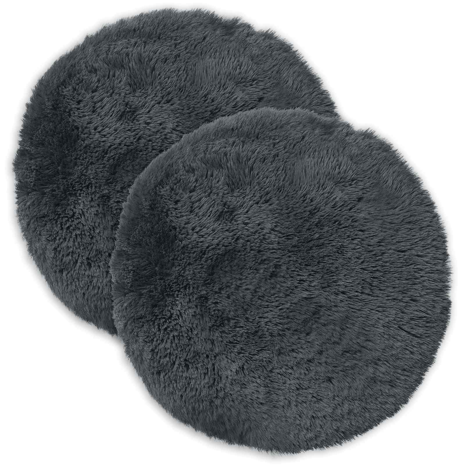 Kussen met kussen HEERLEN 2 st Antraciet PV Fleece