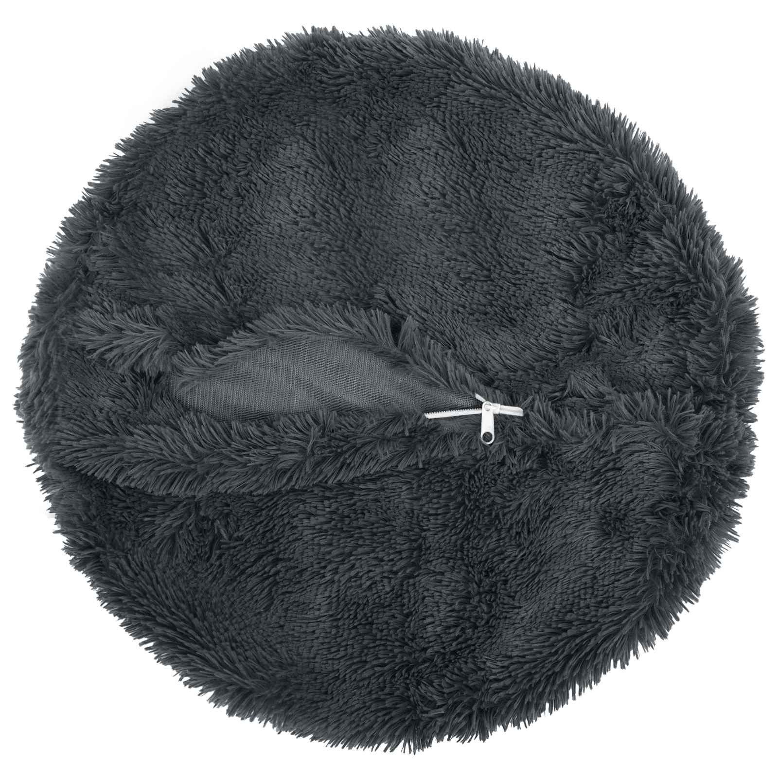 Kussen met kussen HEERLEN 2 st Antraciet PV Fleece