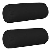 Kussen set 2 stuks 15x40 cm zwart stof