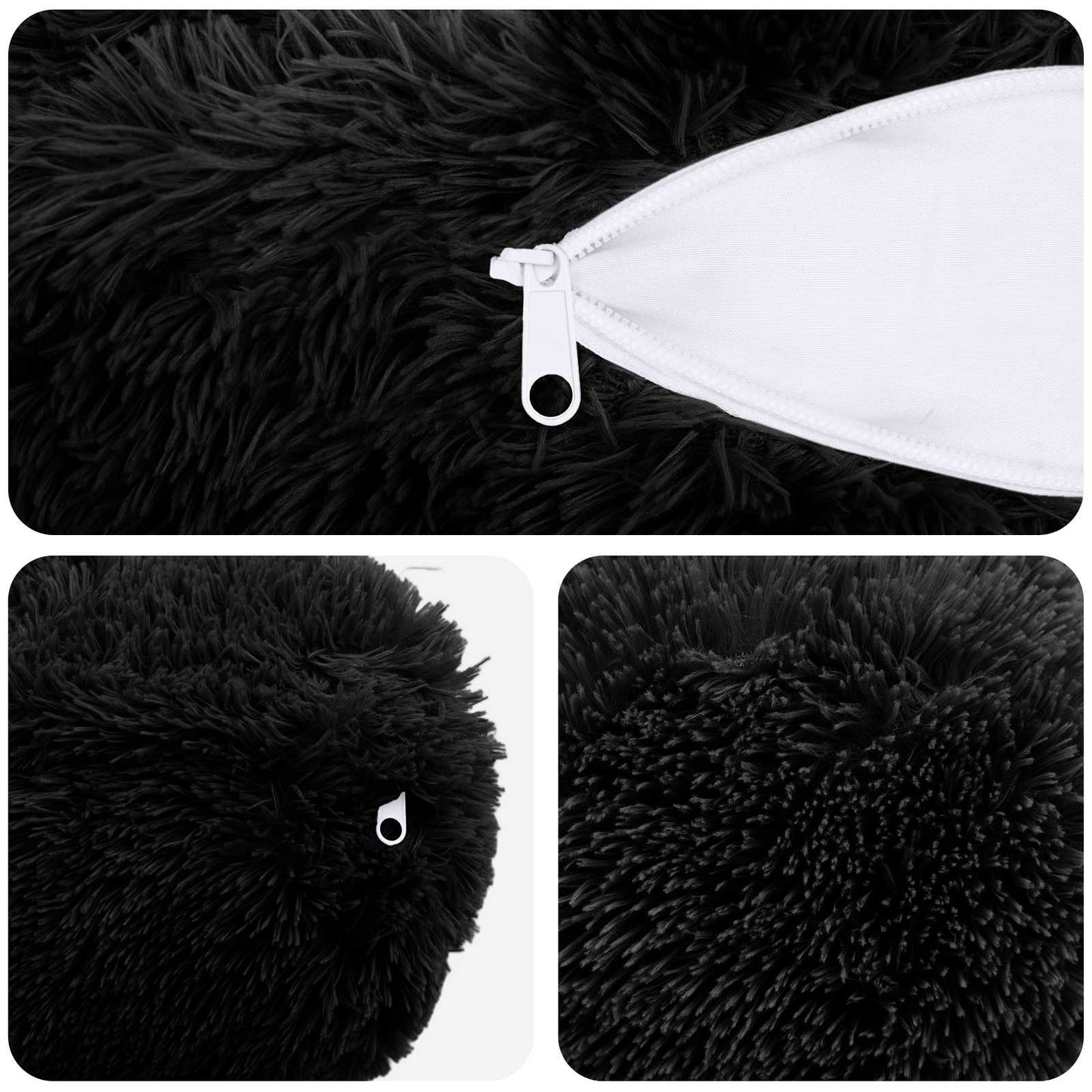Kussen met kussen HEERLEN 6 st Zwart PV Fleece