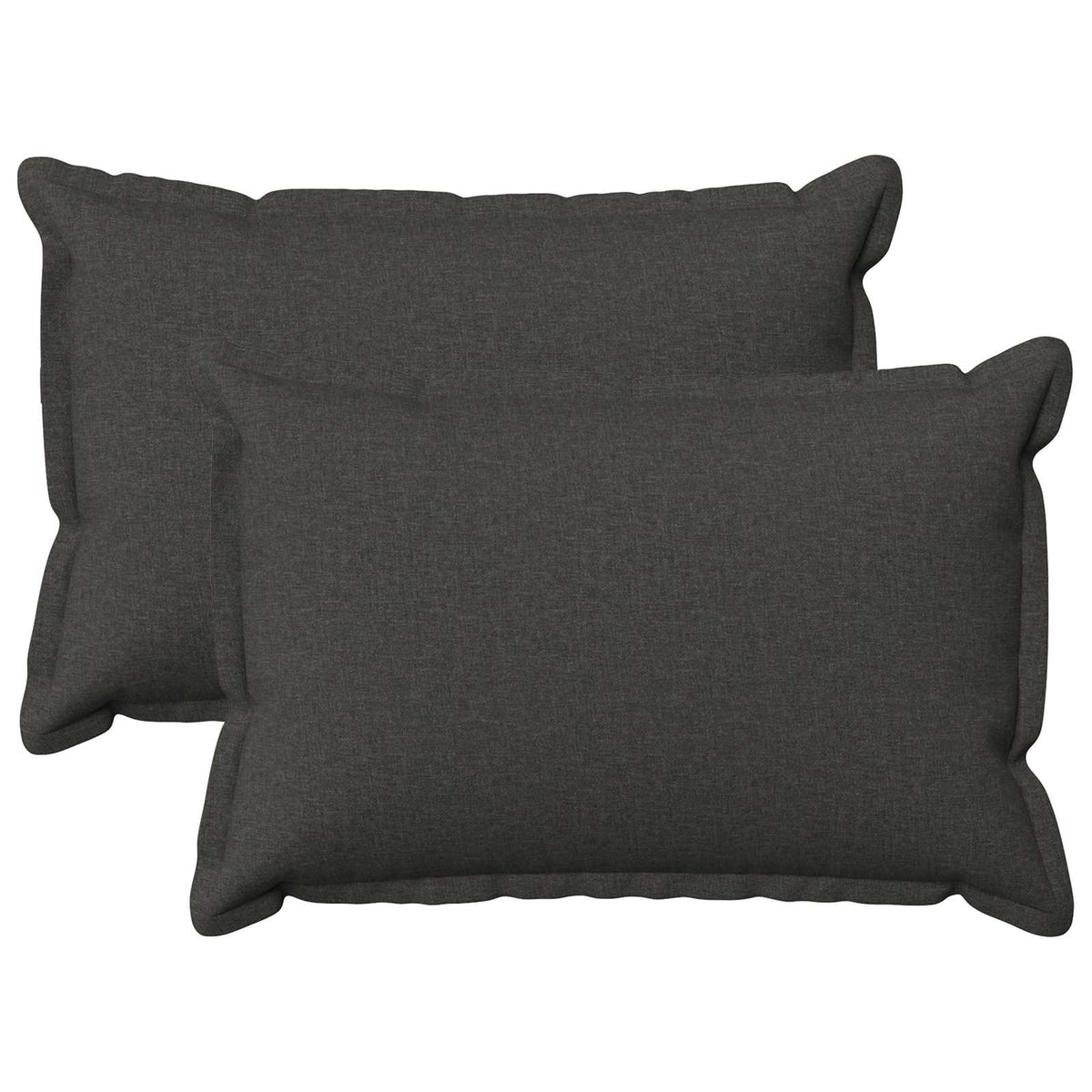 Kussen met kussen HOUTEN 2 st Donkergrijs Faux Linnen