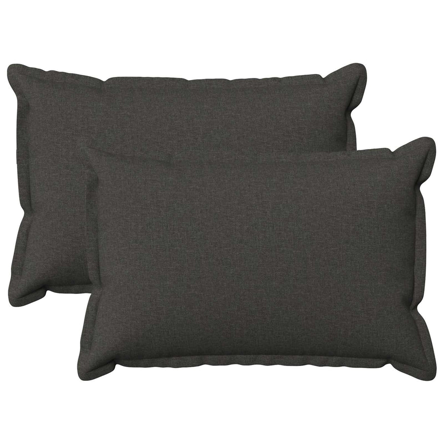Kussen met kussen HOUTEN 2 st Donkergrijs Faux Linnen