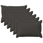 Decoratiekussens set 6 stuks 30x50 cm donkergrijs faux linnen
