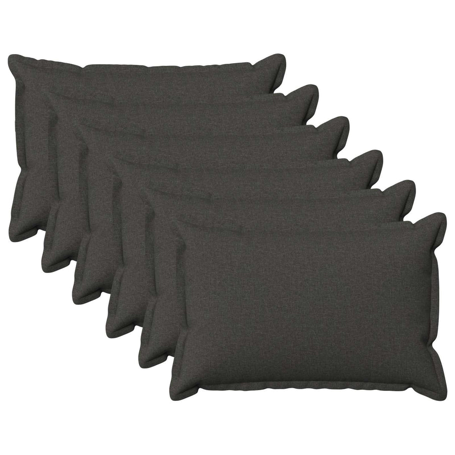 Kussen met kussen HOUTEN 6 st Donkergrijs Faux Linnen