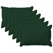 Kussenset 6 st donkergroen 30x50 cm faux linnen