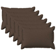 Kussenset 6 st taupe faux linnen 30x50 cm