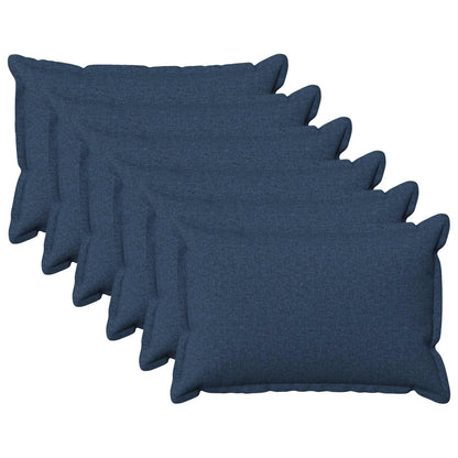 Kussen met kussen HOUTEN 6 st Blauw Faux Linnen