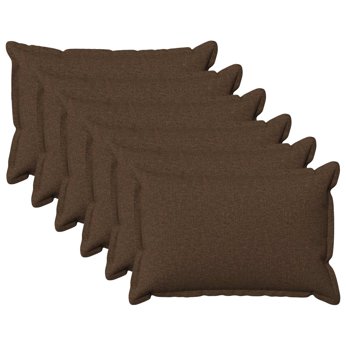 Kussen met kussen HOUTEN 6 st Bruin Faux Linnen