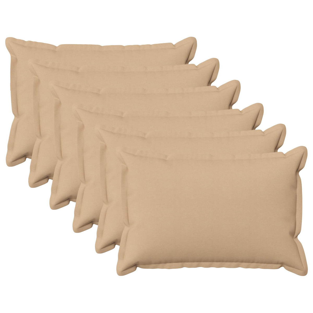 Kussen met kussen HOUTEN 6 st Crèmekleurig Faux Linnen