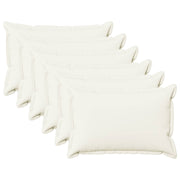 Sierkussen 30x50 cm wit faux linnen set van 6