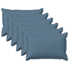 Sierkussens set 6 st jeansblauw 30x50 cm polyester