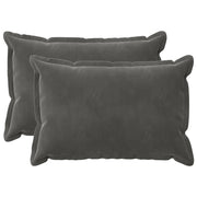 Kussenset 2 st 30x50 cm donkergrijs fluweel