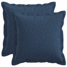 Sierkussen set 2 stuks blauw faux linnen 35x35 cm