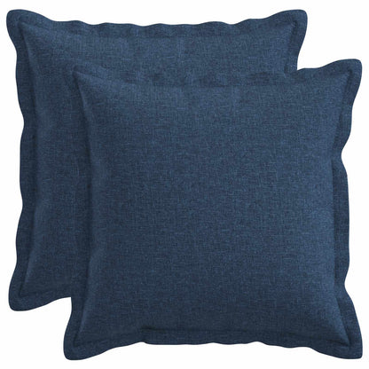 Kussen met kussen HOUTEN 2 st Blauw Faux Linnen