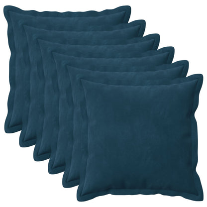 Kussen met kussen HOUTEN 6 st Blauw fluweel