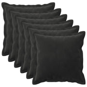 Sierkussens zwart fluweel 35x35 cm set van 6