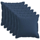 Sierkussens 6 stuks blauw faux linnen 40x40 cm