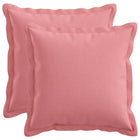 Sierkussens roze faux linnen 40x40 cm (2 stuks)