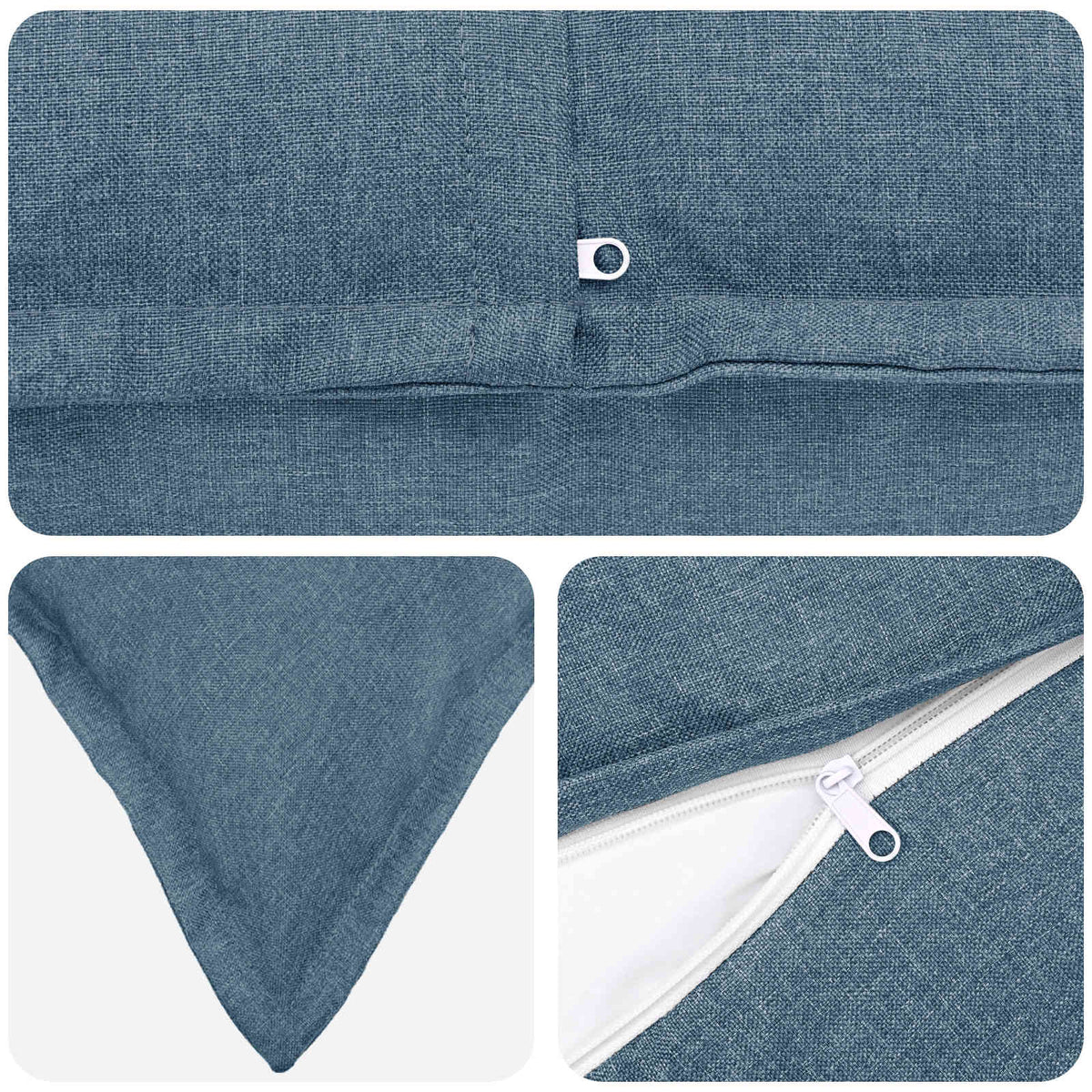 Kussen met kussen HOUTEN 2 st Jeans Blauw Faux Linnen