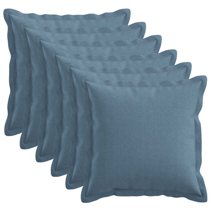 Kussen met kussen HOUTEN 6 st Jeans Blauw Faux Linnen