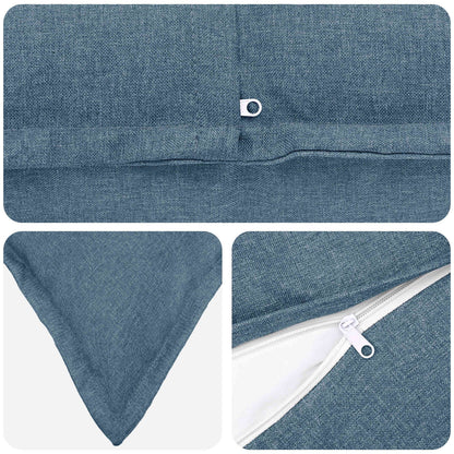 Kussen met kussen HOUTEN 12 st Jeans Blauw Faux Linnen