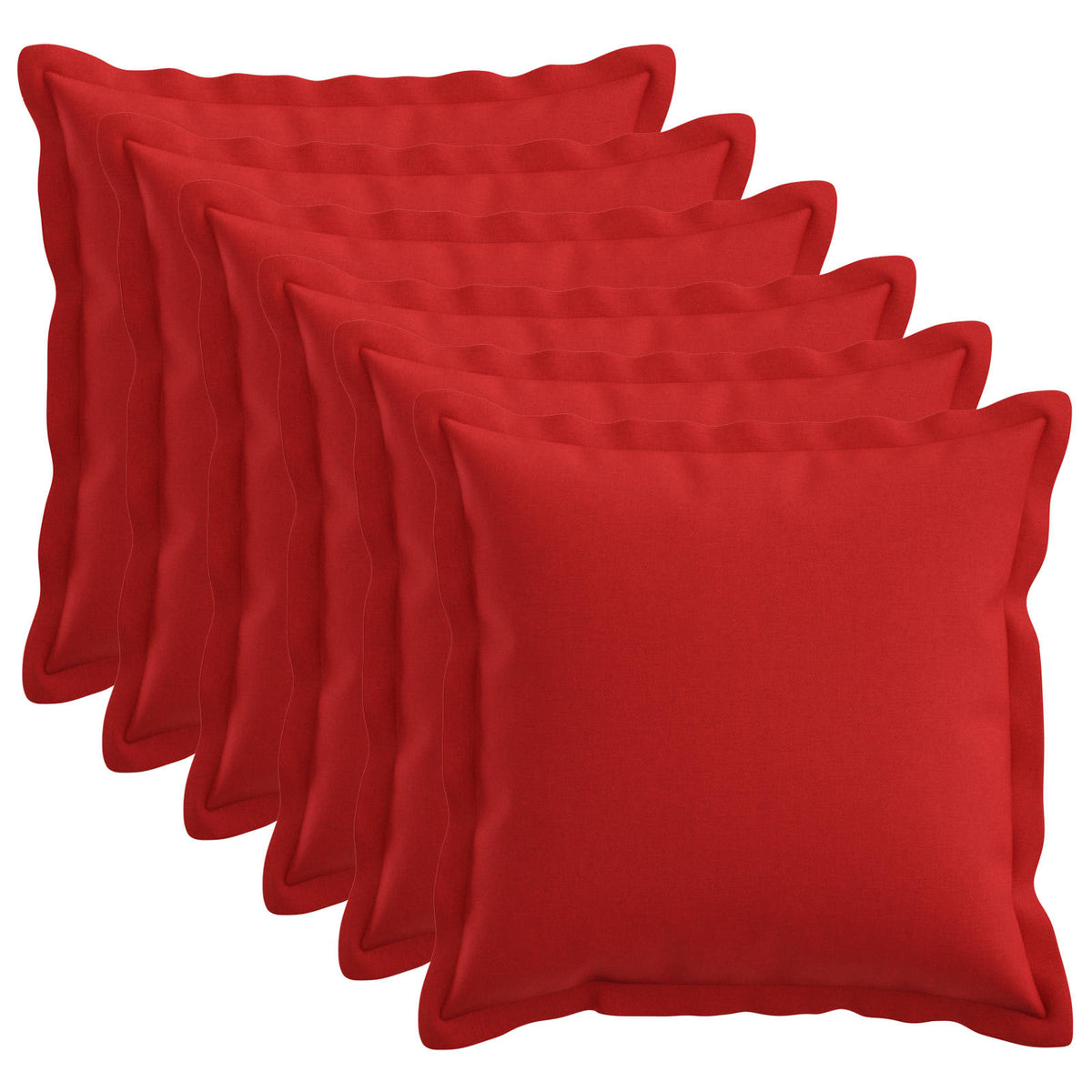Kussen met kussen HOUTEN 6 st Rood Faux Linnen