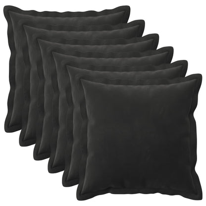 Kussen met kussen HOUTEN 6 st Zwart fluweel