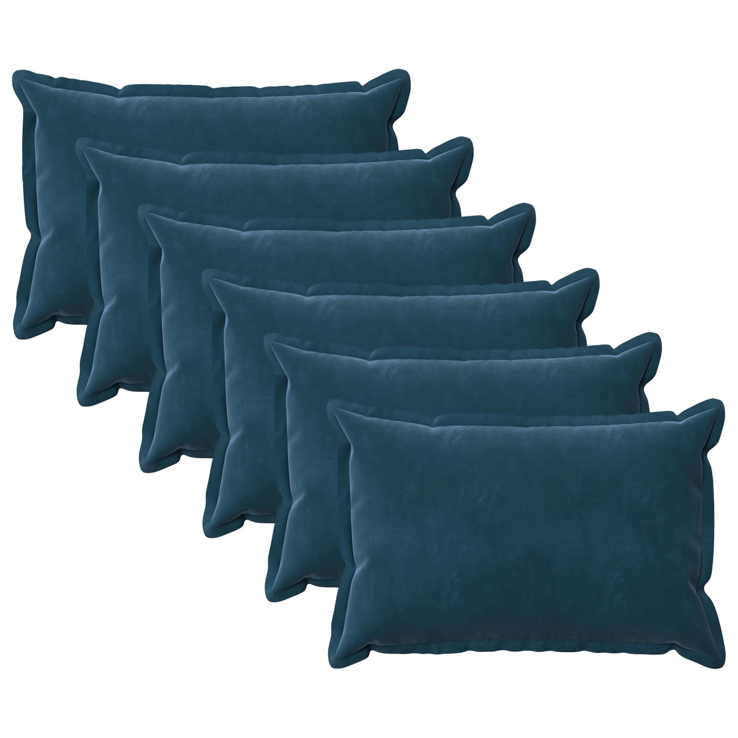 Kussen met kussen HOUTEN 6 st Blauw fluweel