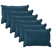 Kussens set van 6 blauw fluweel 40x60 cm