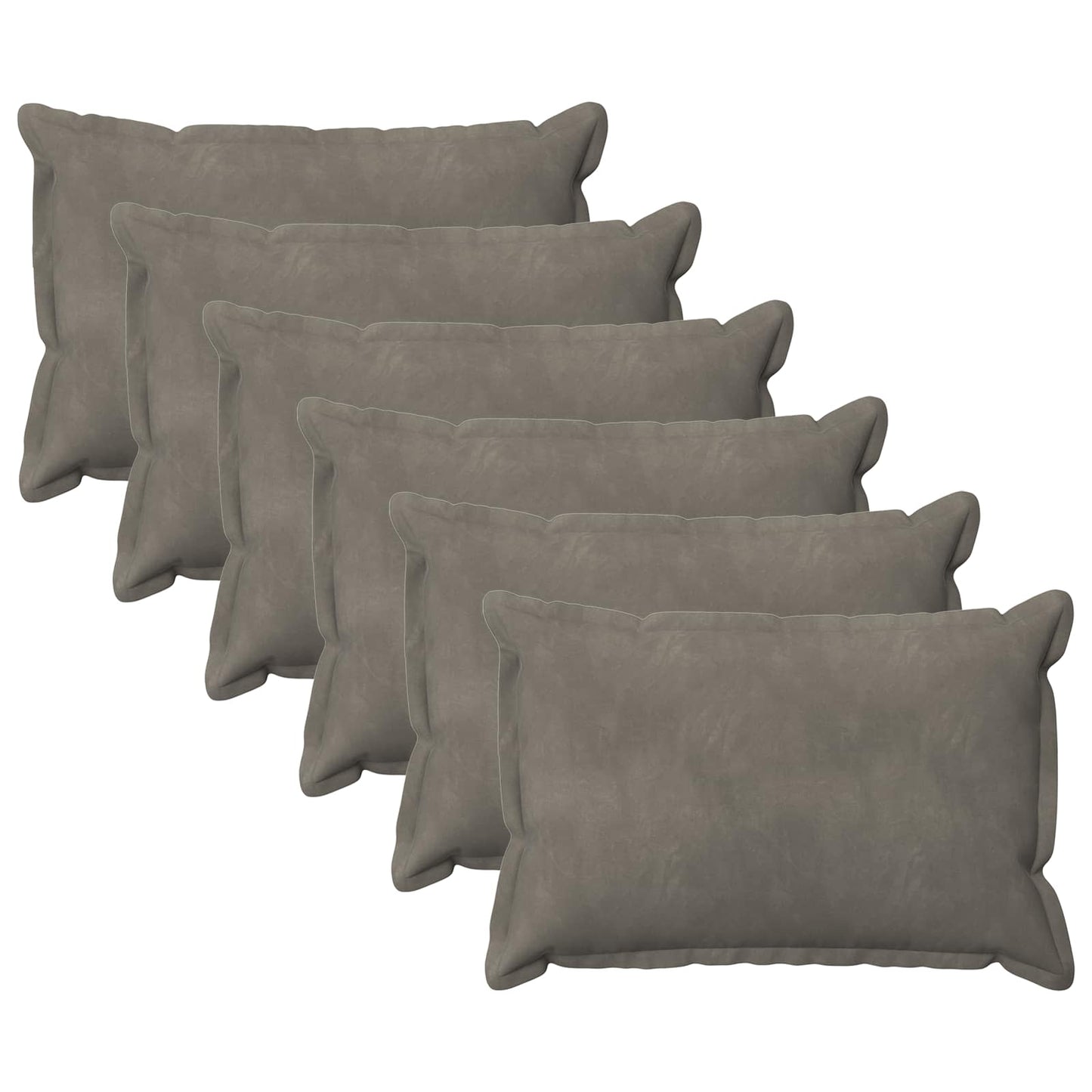 Kussen met kussen HOUTEN 6 st Lichtgrijs fluweel