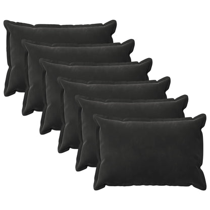 Kussen met kussen HOUTEN 6 st Zwart fluweel